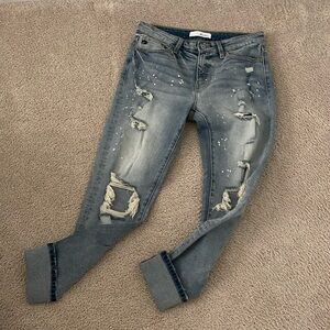 KanCan Distressed Paint Splatter Jeans Size 3